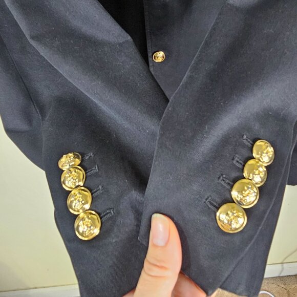 VTG 90s Polo Ralph Lauren Mens Black Blazer Sz XL Crested Preppy Old Money - Picture 4 of 16